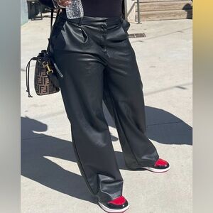 H&M Faux Leather Black Pants